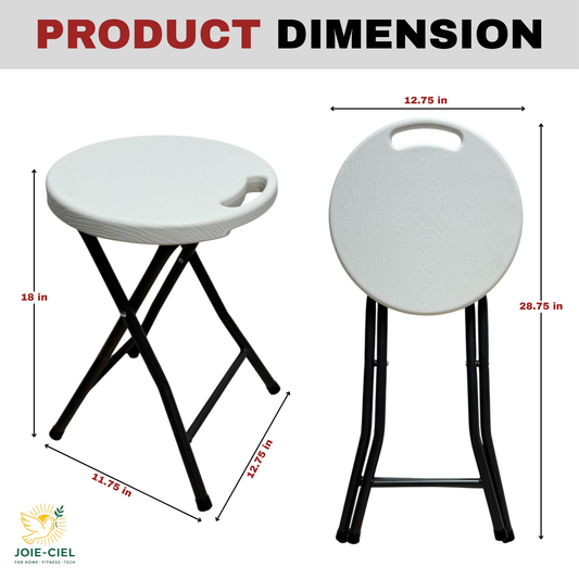 Joie-Ciel 18" Round Folding Stool with Portable Handle