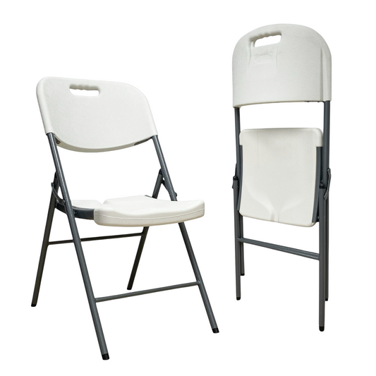 Chaise Pliante Blanche Robuste 500 lb – Idéale pour l’Extérieur, Réunions, Bureau 🏡☀️