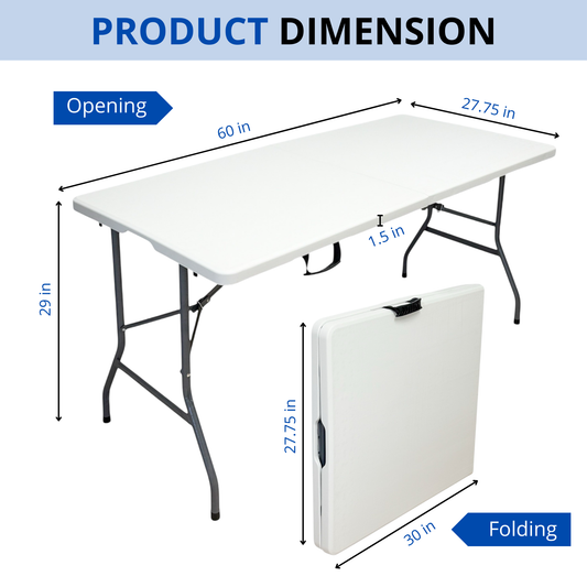 Foldable Outdoor Table for 4-6 People – Portable, Sturdy, Easy to Carry – Ideal for BBQ, Camping, Beach – Ships from Montreal