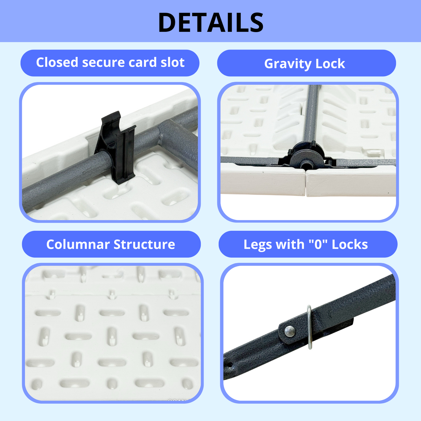 Foldable Outdoor Table for 4-6 People – Portable, Sturdy, Easy to Carry – Ideal for BBQ, Camping, Beach – Ships from Montreal