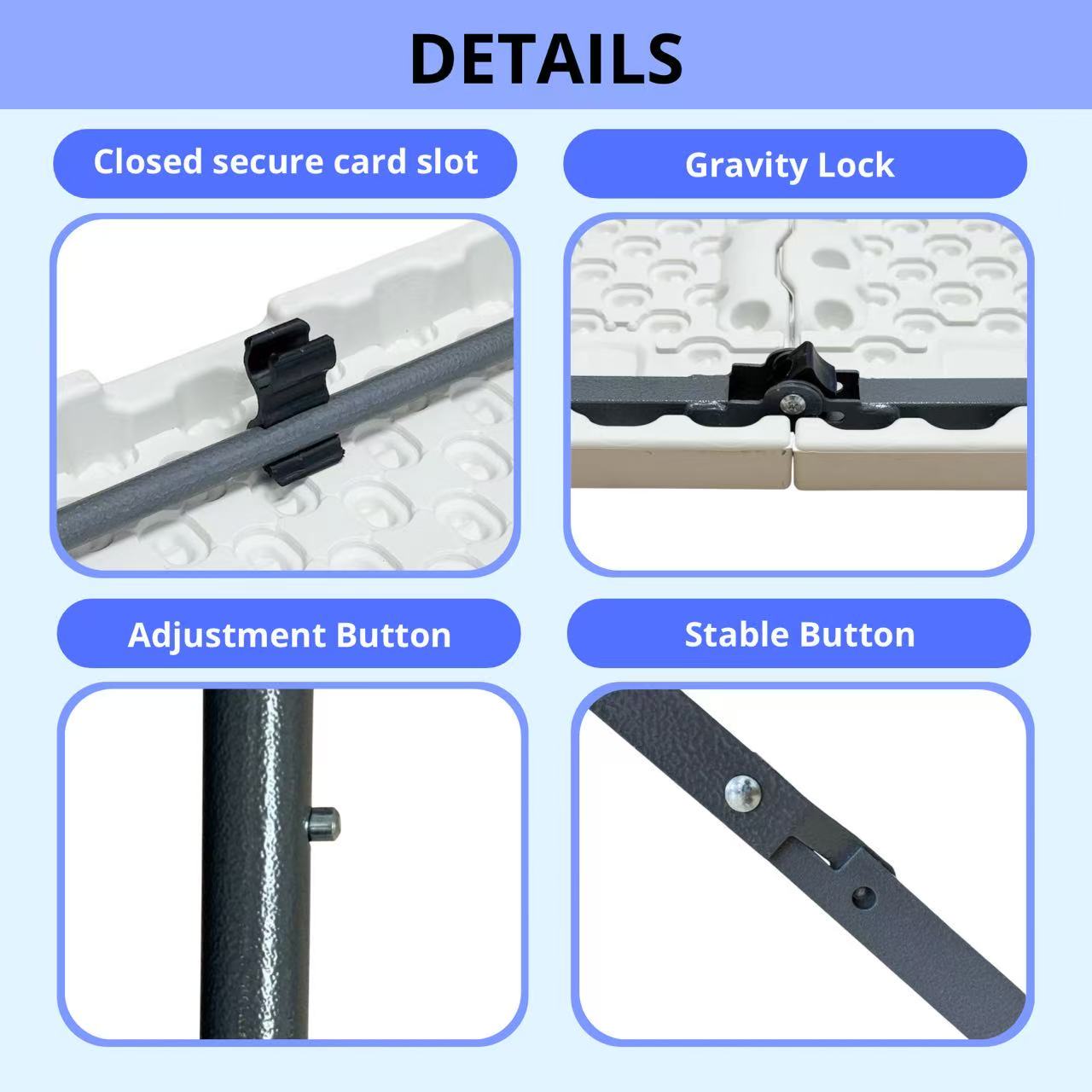 ☀️ 4ft Folding Table with Adjustable Height – Portable Picnic Table for BBQ, Camping, Home & Patio 🍉