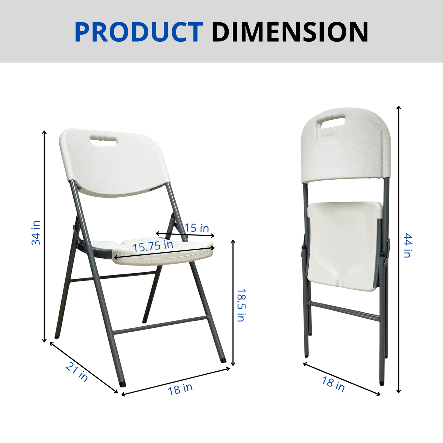 Chaise Pliante Blanche Robuste 500 lb – Idéale pour l’Extérieur, Réunions, Bureau 🏡☀️