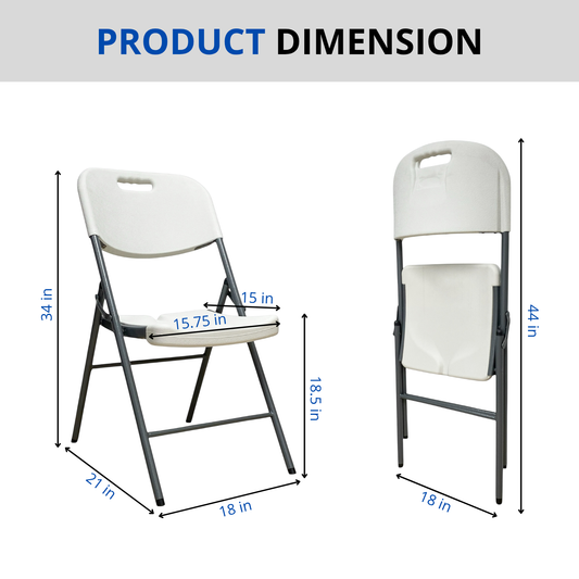Chaise Pliante Blanche Robuste 500 lb – Idéale pour l’Extérieur, Réunions, Bureau 🏡☀️