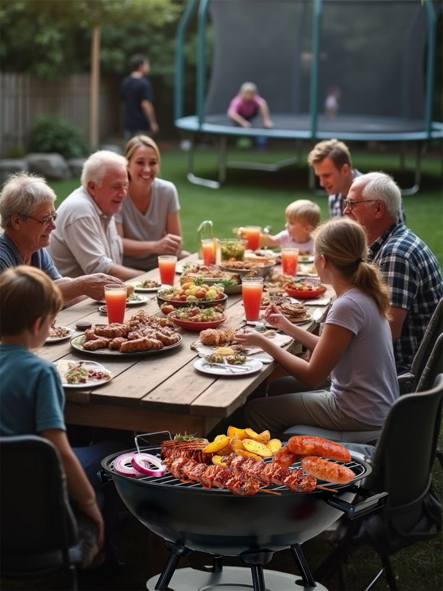 Portable Charcoal BBQ Grill with Lid | Heat Control, Easy Cleaning, Perfect for Backyard & Patio Cookouts