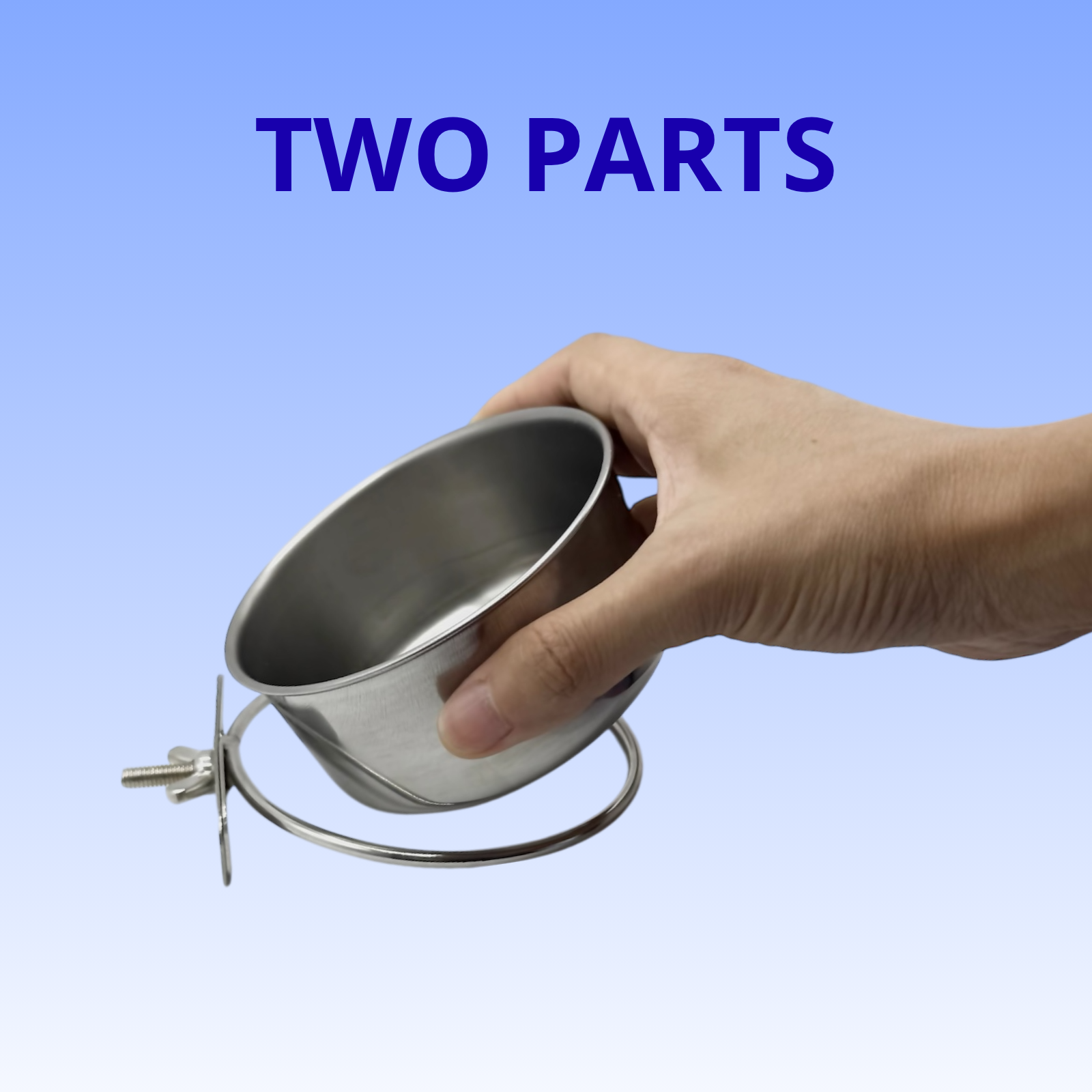 4-Pack Stainless Steel Bird Food Bowls with Clamp – 10oz Hanging Cage Cups | Ships from Quebec