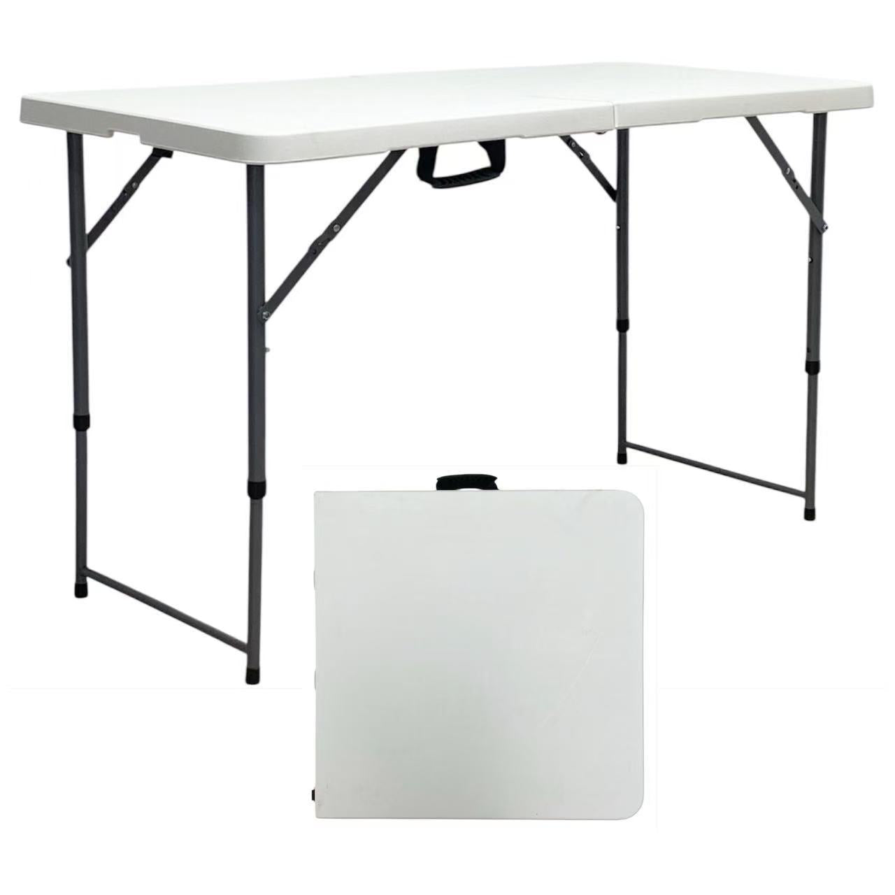 ☀️ 4ft Folding Table with Adjustable Height – Portable Picnic Table for BBQ, Camping, Home & Patio 🍉